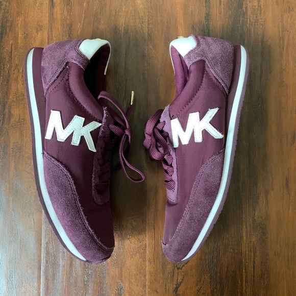 MICHAEL MICHAEL KORS Gold Accent Burgundy Fashion Sneakers - Picture 2 of 8